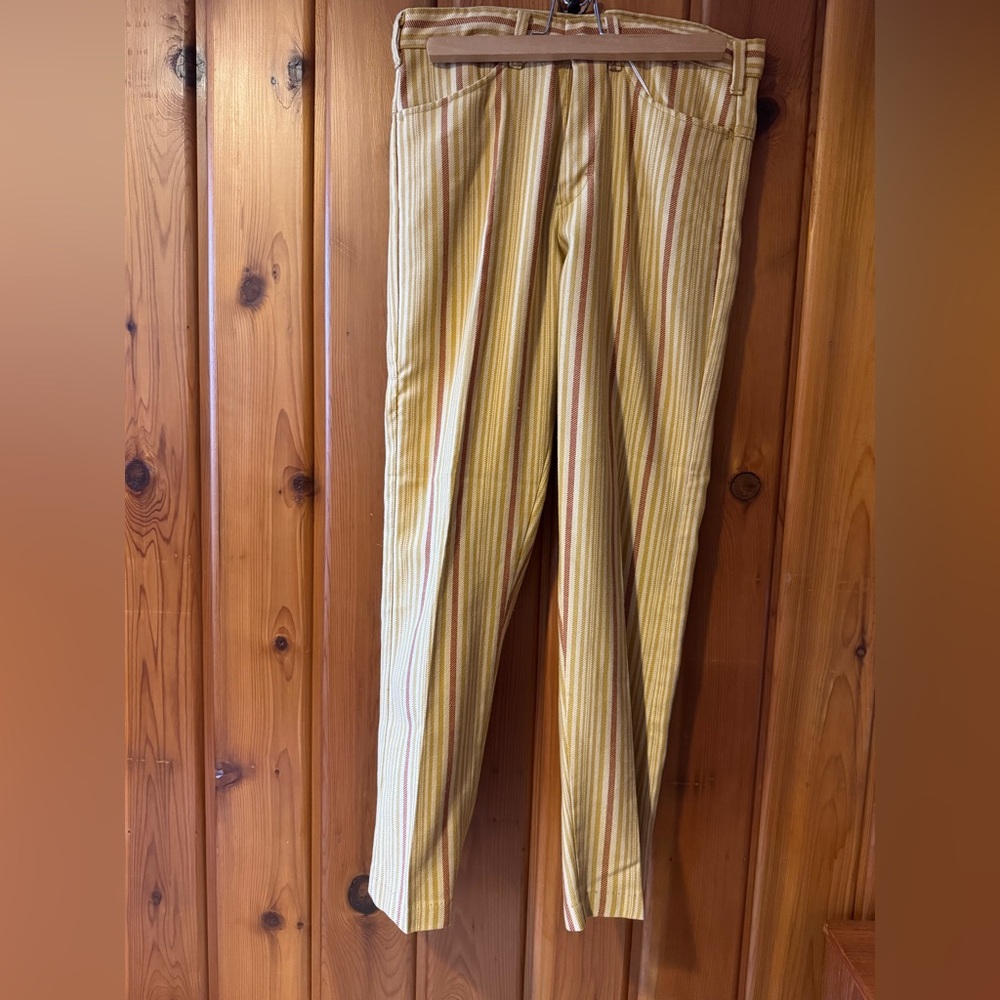 Vintage Striped Yellow and Brown Pants